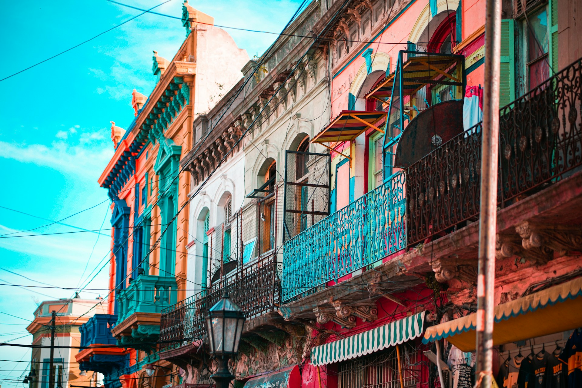 Colourful houses on Caminito street in the La Boca neighbourhood of Buenos Aires