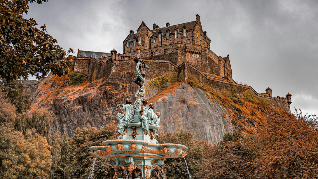 Edinburgh Castle on its volcanic rock above the city's Old Town