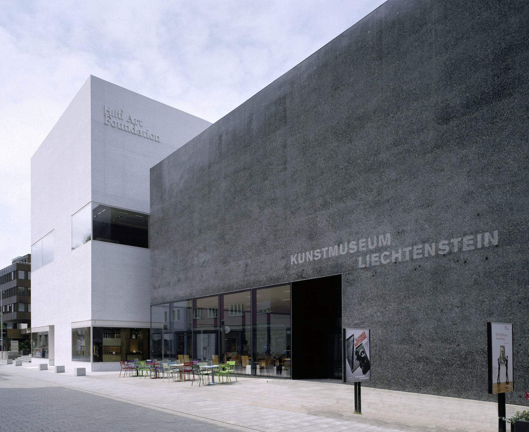 The Kunstmuseum Liechtenstein black cube building in Vaduz