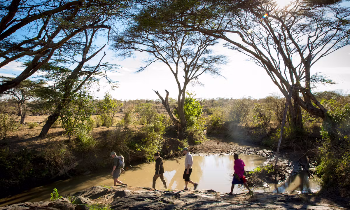 Walking safari in Naboisho Conservancy