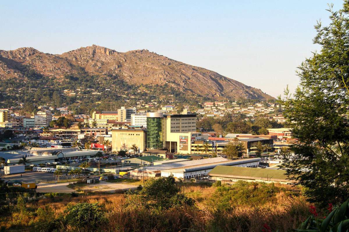 Mbabane's hillside skyline in the Eswatini highveld at golden hour