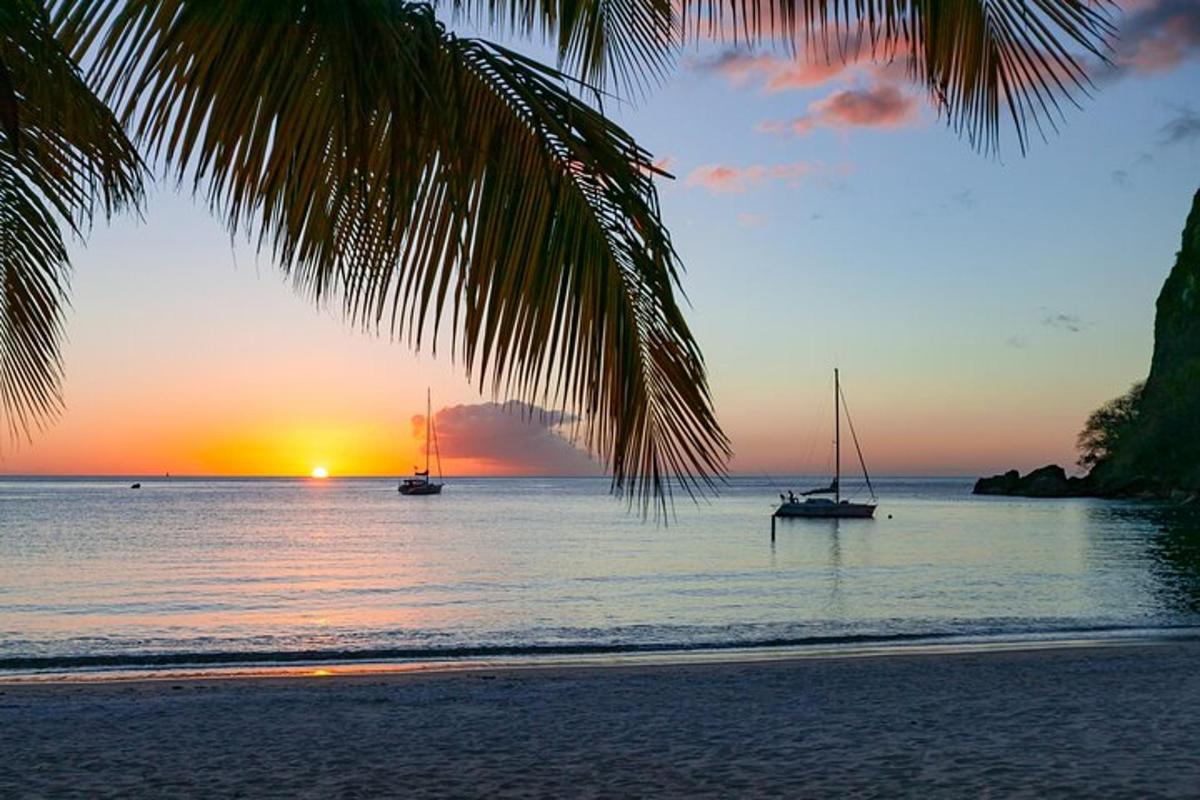 Reduit Beach and Rodney Bay Marina at sunset, Gros Islet, Saint Lucia