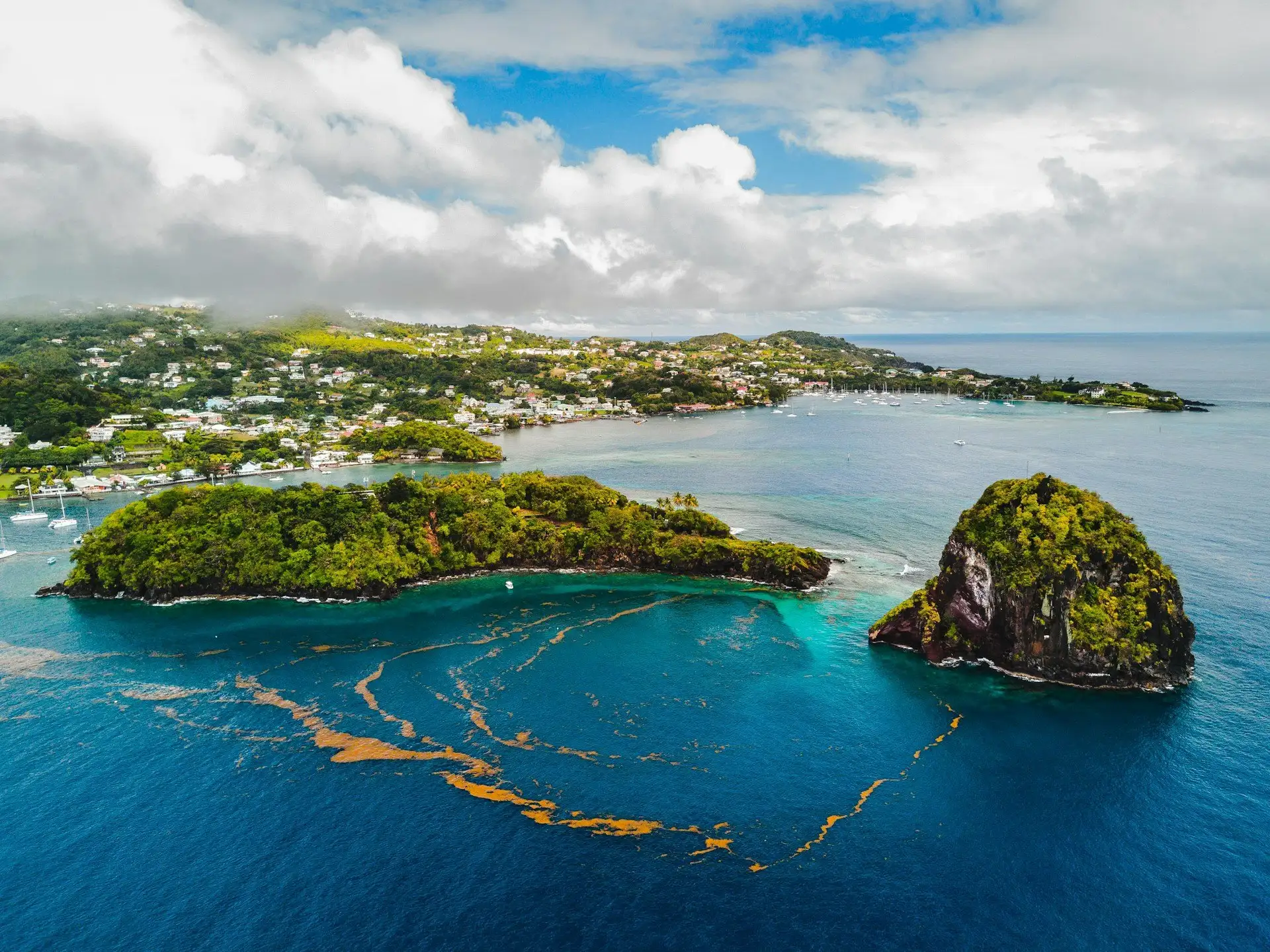 The Grenadines seen from a sailing vessel