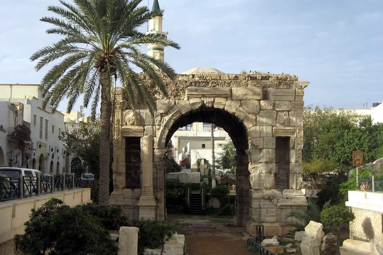 De Boog van Marcus Aurelius in de Oude Medina van Tripoli, Libië