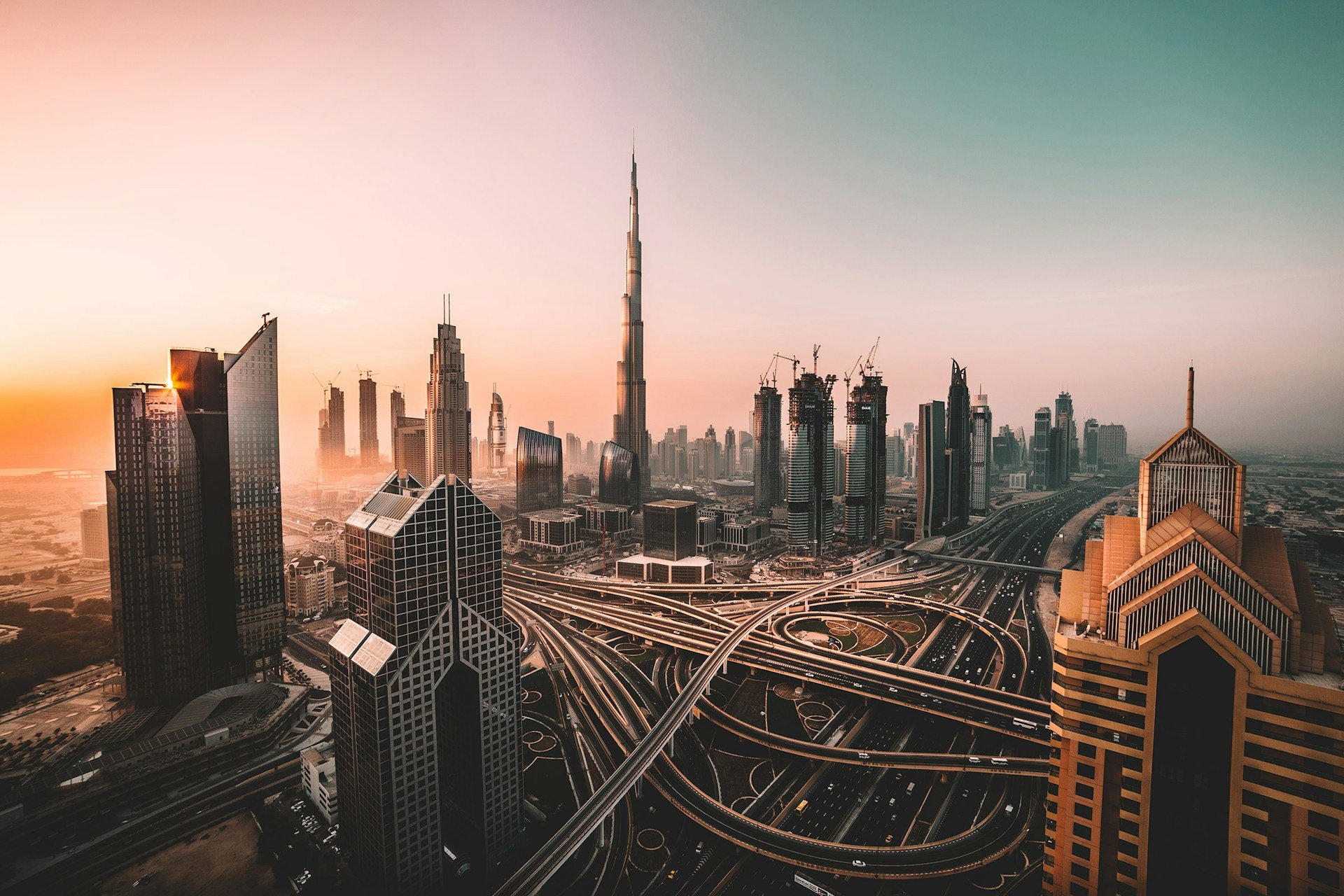 Dubai skyline and desert